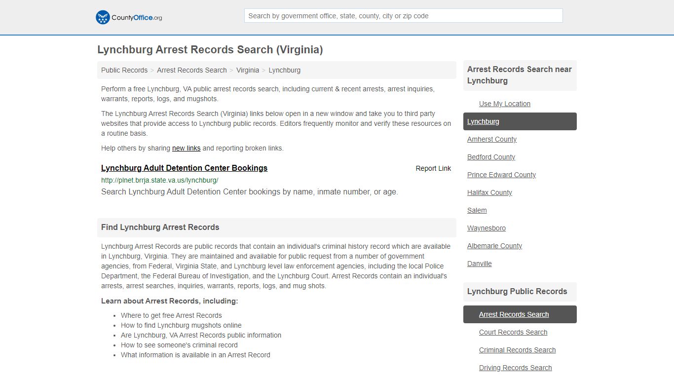 Arrest Records Search - Lynchburg, VA (Arrests & Mugshots)